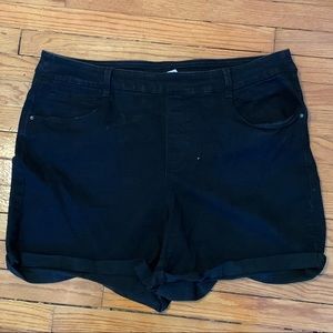 Pull on denim shorts